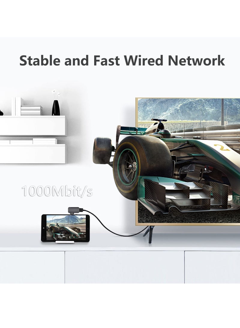 محول USB-C بزاوية 90 درجة إلى RJ45 جيجابت إيثرنت، موصل شبكة من نوع C ب 24 دبوس، 1000Mbps لأجهزة Windows و Android و Mac OS - Image 5