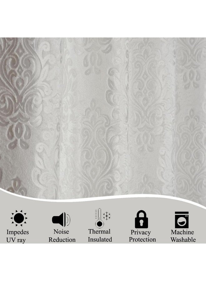 FRESH FROM LOOM Supreme Embossed Velvet Padre| Paisley Opaque Curtains For Home 6 Feet | Semi Black Out 80% Room Darkening Screens (White | 2Pc Double Weaved Parda | Eyelet Ring | Window Curtain) - Image 5