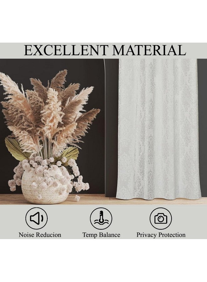 FRESH FROM LOOM Supreme Embossed Velvet Padre| Paisley Opaque Curtains For Home 6 Feet | Semi Black Out 80% Room Darkening Screens (White | 2Pc Double Weaved Parda | Eyelet Ring | Window Curtain) - Image 3