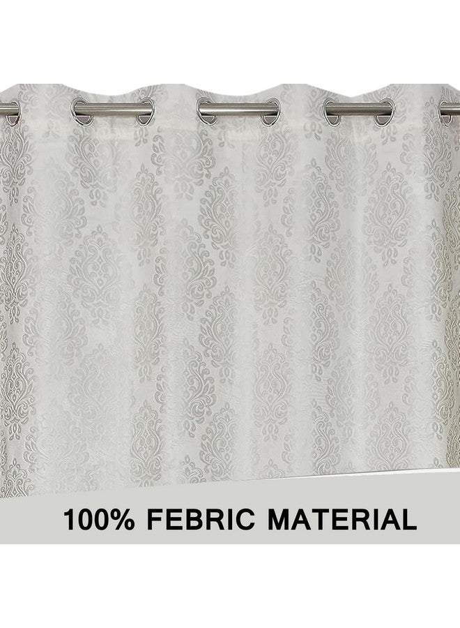 FRESH FROM LOOM Supreme Embossed Velvet Padre| Paisley Opaque Curtains For Home 6 Feet | Semi Black Out 80% Room Darkening Screens (White | 2Pc Double Weaved Parda | Eyelet Ring | Window Curtain) - Image 4