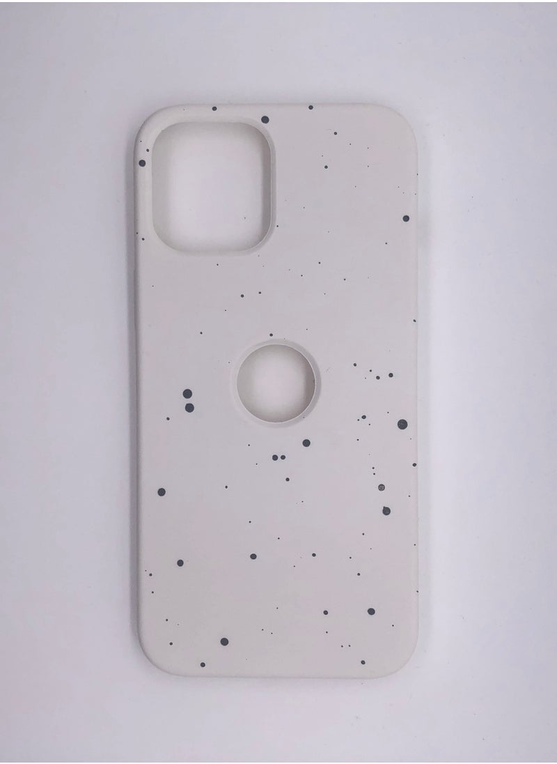 LEEKA - iPhone 12 Pro Max New Dotted Design Glow Feel PKK Silicone Case for iPhone 12 Pro Max White - Image 1