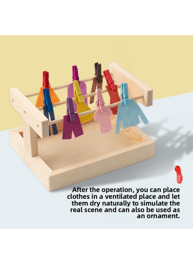 Kindergarten Early Education Nursery Class Montessori Early Education Teaching Aids Montessori Sensory Living Area IC Daily Drying Clothes-Color:Drying Clothes (excluding Wooden Frame)  - Image 4