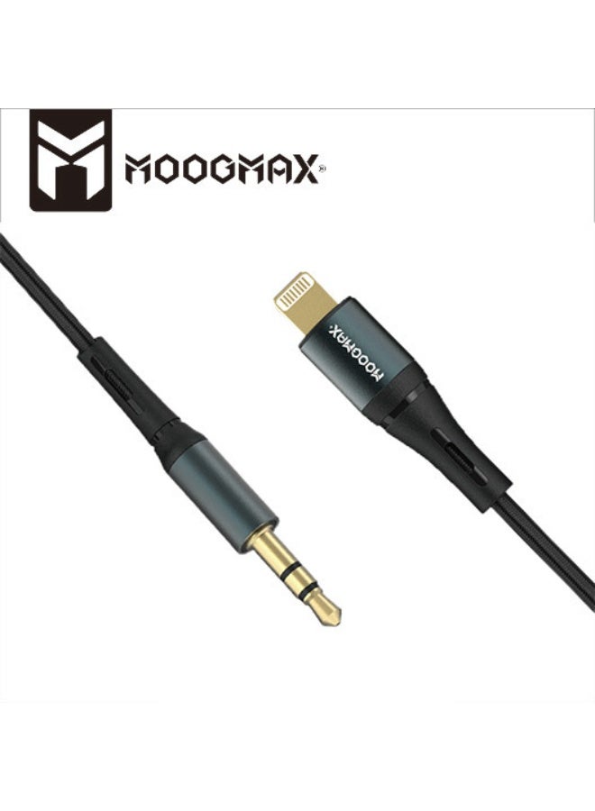 MOOGMAX MFi Certified to Lightning Audio Cable, 1m Fabric Braided, 3.5mm Jack, for iPhone Devices - MX-101 - Image 3