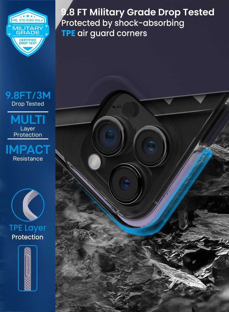 Remson Mag-X Magnetic Hybrid Protective Silicone Case  Protection For iPhone 14 Pro Max (Deep Purple) - Image 2