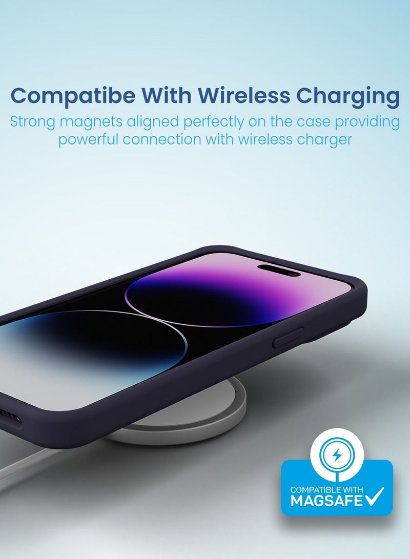 Remson Mag-X Magnetic Hybrid Protective Silicone Case  Protection For iPhone 14 Pro Max (Deep Purple) - Image 4