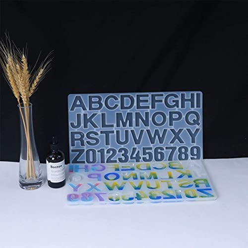 SNOOGG Alphabet Resin Casting Mold, DIY Key Chain, Pendant, Molds for Resin. with Built in Hole Enabler with 12 pc Gold Key Chain Ring - Image 5