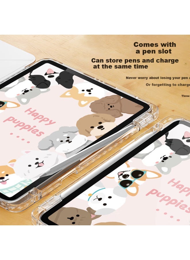 Shell Sister Keshijiejie Ipad Air 7/6/5 Case, 11-Inch Model, Compatible With M3/2 Chip, With Pencil Holder, Anti-Bend, Painted Cartoon Y-Shaped Tri-Fold Design - Image 4