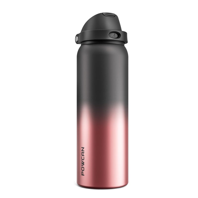 Powcan 40 Oz Stainless Steel Water Bottle: 2-In-1 Push-Button Spout & Quick-Flip Straw Lid  Leakproof  Keep Cold 24Hrs  Bpa-Free  Insulated Water Bottle For Sports  School  Travel  Gym  Gift (Queen) - Image 1