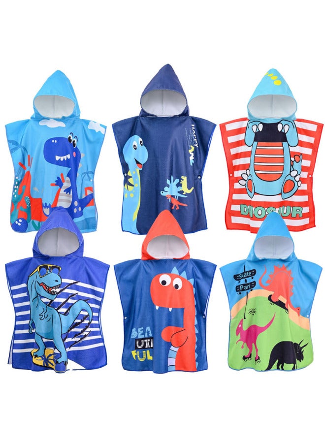 SHARP Children's Bath Towel Cape Hooded Cartoon Printed Towel Baby Home Bath Water Absorbent Windproof Warm Bathrobe - Image 3