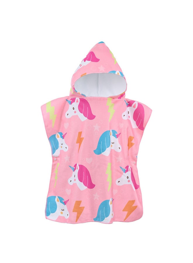 SHARP Children's Bath Towel Cape Hooded Cartoon Printed Towel Baby Home Bath Water Absorbent Windproof Warm Bathrobe - Image 1