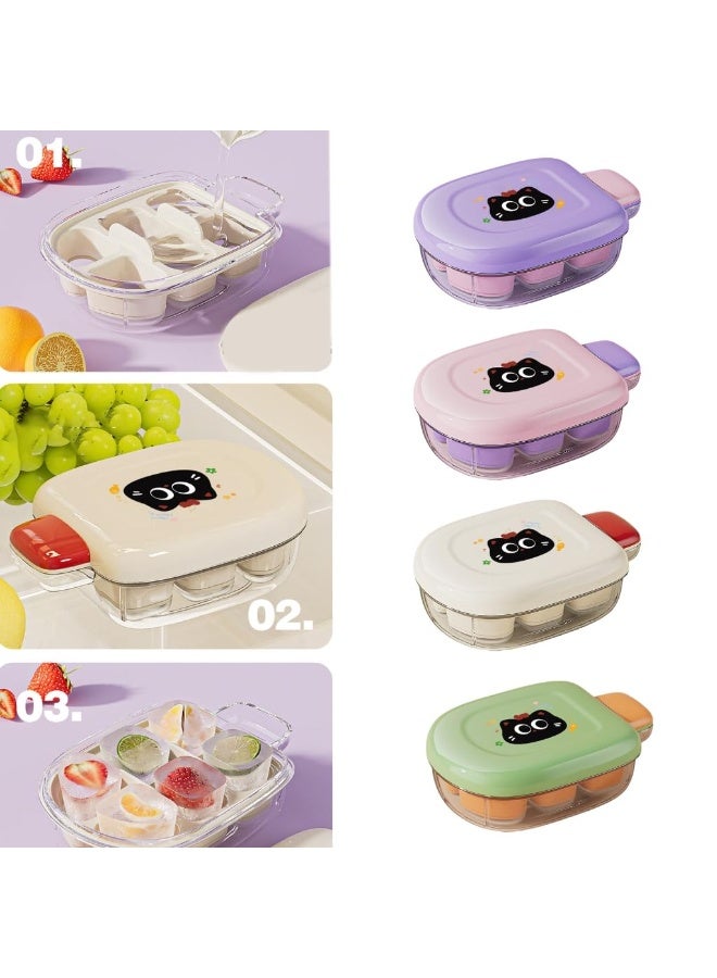 Food Grade Plastic Ice Cube Tray with 6 Square Ice Molds for Liquor & Whiskey Chilling - Image 4