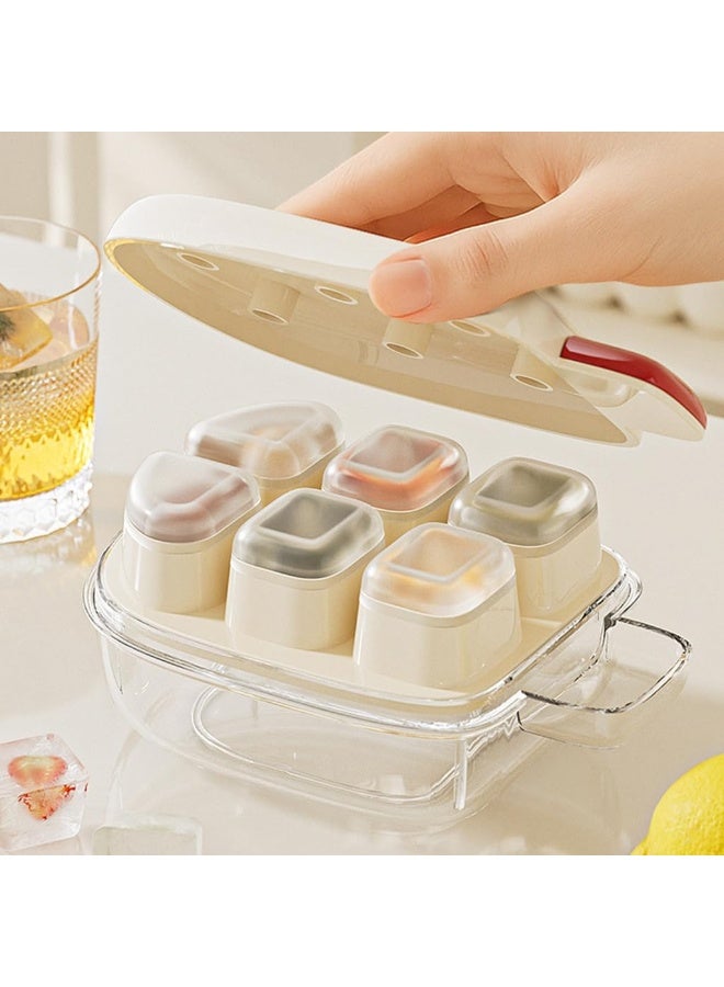 Food Grade Plastic Ice Cube Tray with 6 Square Ice Molds for Liquor & Whiskey Chilling - Image 2