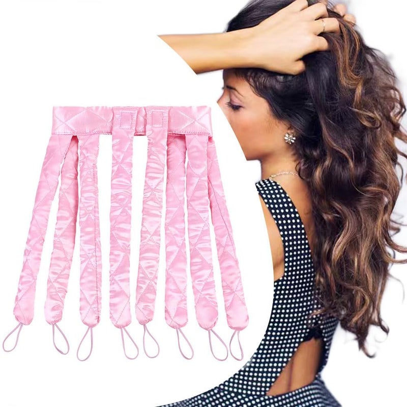 JYHi Pink Heatless Hair Curler Silk New Upgradeed No Heat Curling Rode Headband for Long Hair Soft Hair Curls with Removeable Adjustable To Sleep In Hair Curls - Image 3