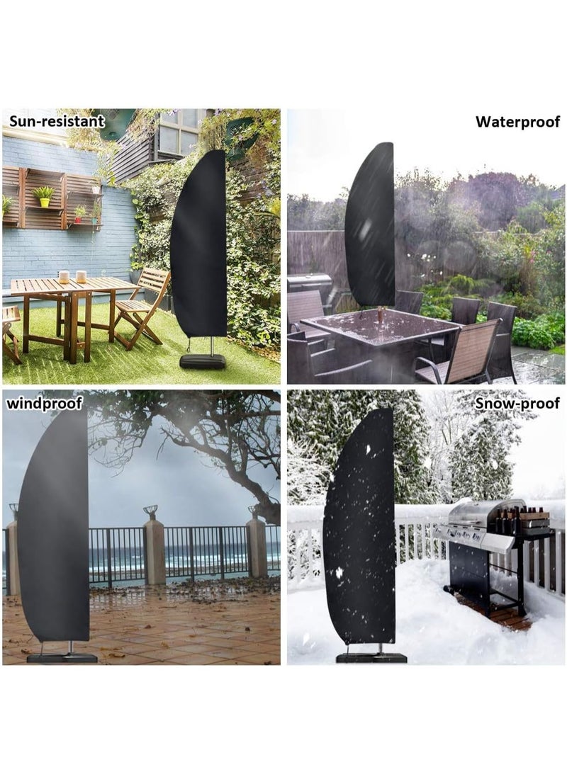 إيونتو غطاء مظلة فناء مقاوم للماء مصنوع من قماش أكسفورد 210D - غطاء مظلة خارجي شديد التحمل مزود بسحاب كامل ورباط، يناسب مظلات الحديقة أو السوق، مع حقيبة تخزين - Image 3