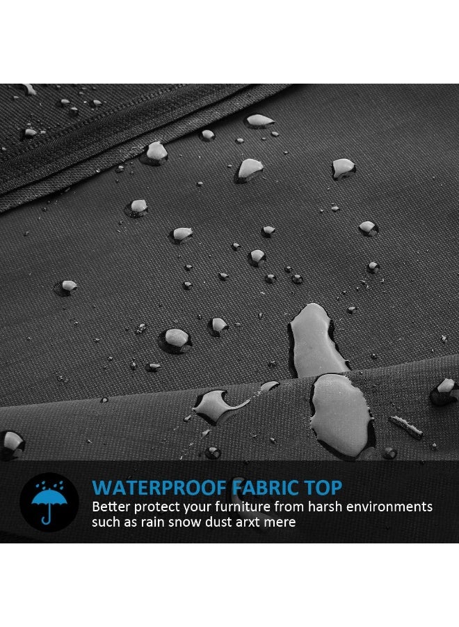 إيونتو غطاء مظلة فناء مقاوم للماء مصنوع من قماش أكسفورد 210D - غطاء مظلة خارجي شديد التحمل مزود بسحاب كامل ورباط، يناسب مظلات الحديقة أو السوق، مع حقيبة تخزين - Image 2