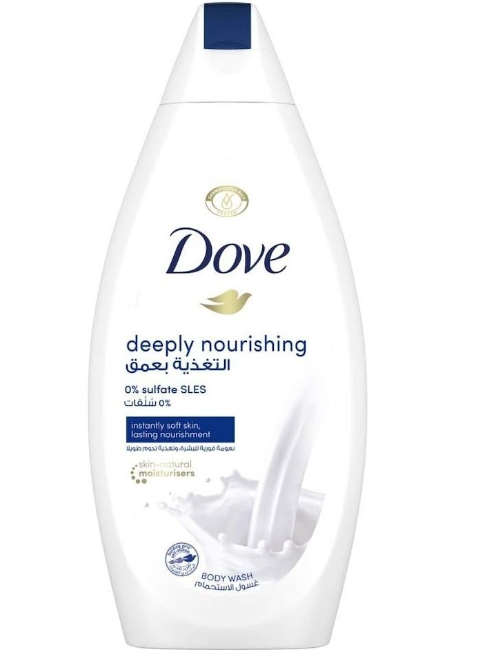 Dove Deeply Nourishing Body Wash, for instant moisturising, Original, No Sulfates or Parabens 500 ML