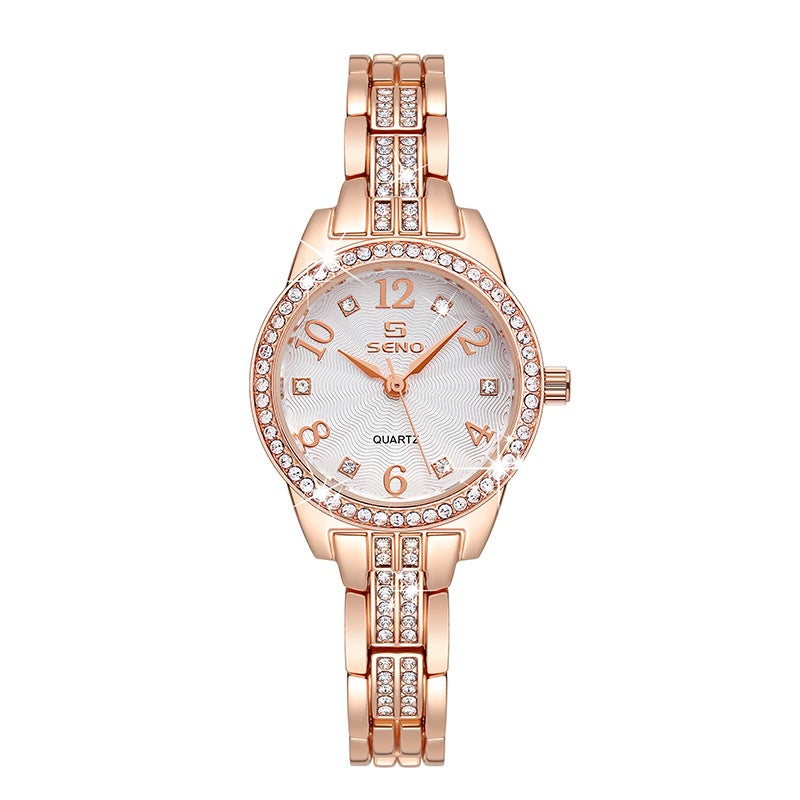 Fashion Alloy Women's Watch Set with Bracelet, Waterproof Quartz Watch