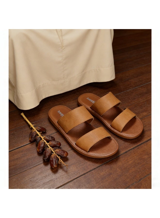 Men's Casual Slide Sandals, Soft Cushion Breathable Anti Slip Footwear for Indoor Outdoor Use - Image 1