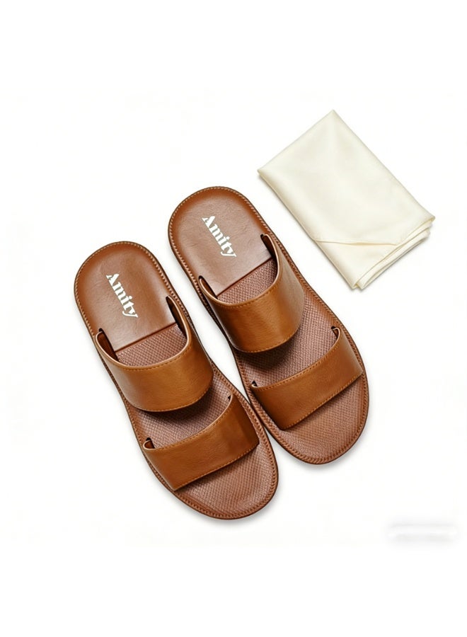 Men's Casual Slide Sandals, Soft Cushion Breathable Anti Slip Footwear for Indoor Outdoor Use - Image 3