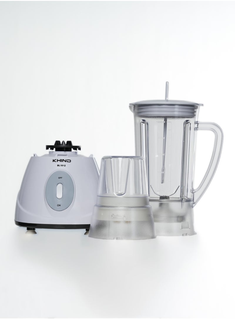 KHIND - KHIND Blender BL1012 1L Jar with 2 Speed and 1 Miller for Grinding White - Image 1