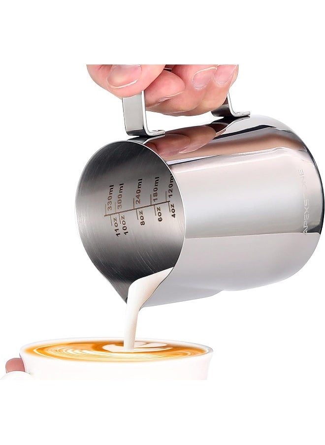 Apexstone Apexstone Espresso Steaming Pitcher 12 oz, Espresso Milk Frothing Pitcher 12 oz, Coffee Milk Frothing Cup, Coffee Steaming Pitcher 12 oz/350 ml  - Image 3