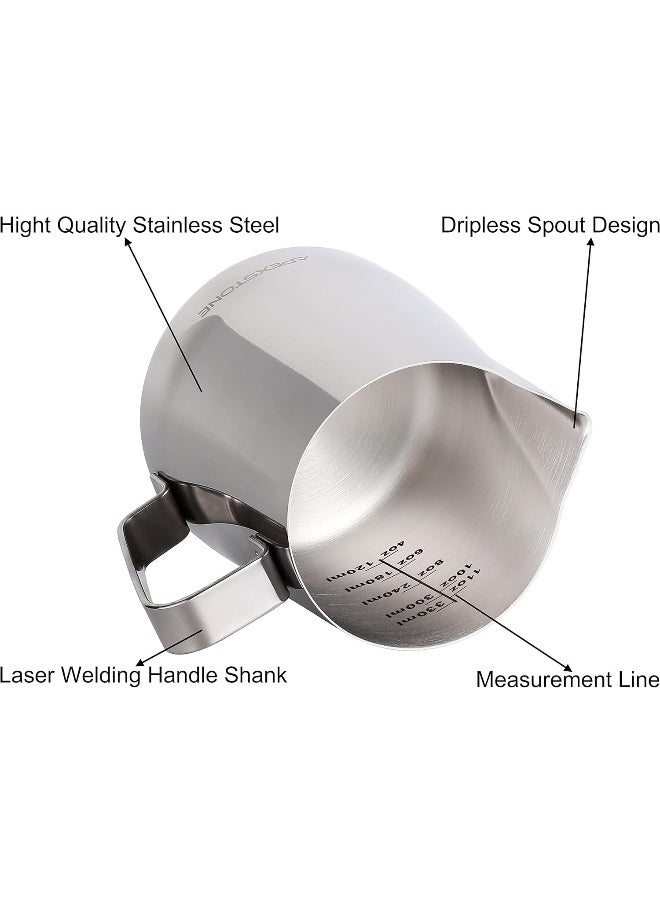 Apexstone Apexstone Espresso Steaming Pitcher 12 oz, Espresso Milk Frothing Pitcher 12 oz, Coffee Milk Frothing Cup, Coffee Steaming Pitcher 12 oz/350 ml  - Image 4