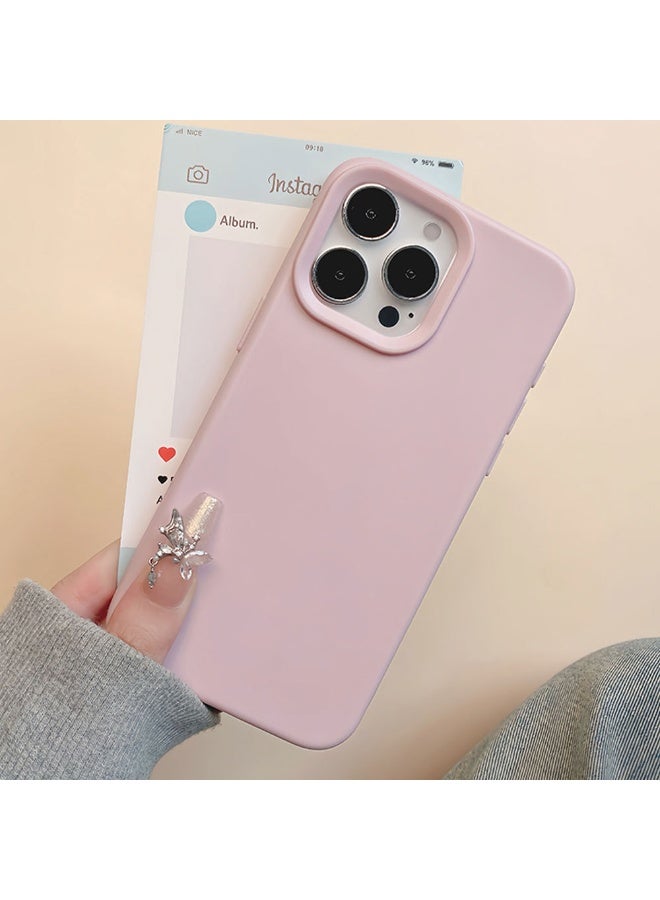 NIBEMINENT Simple Solid Skin Feeling Protective TPU Case Cover For iPhone 16 Pro Max, Sakura Powder