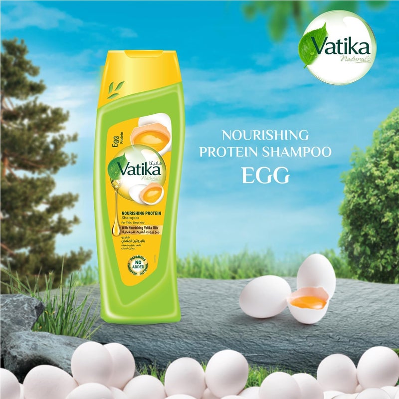Vatika Naturals Nourishing Egg Protein Shampoo Super Value Pack 2x400ml - Image 3