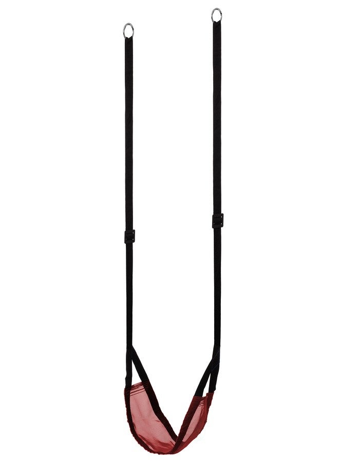 PLAYBERG Indoor and Outdoor Patio Playground Kids Fun Hanging Mesh Fabric Tree Swing with Adjustable Strap (Red) - Image 1