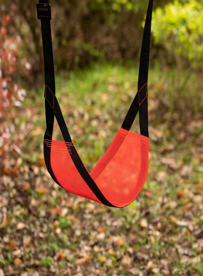 PLAYBERG Indoor and Outdoor Patio Playground Kids Fun Hanging Mesh Fabric Tree Swing with Adjustable Strap (Red) - Image 4