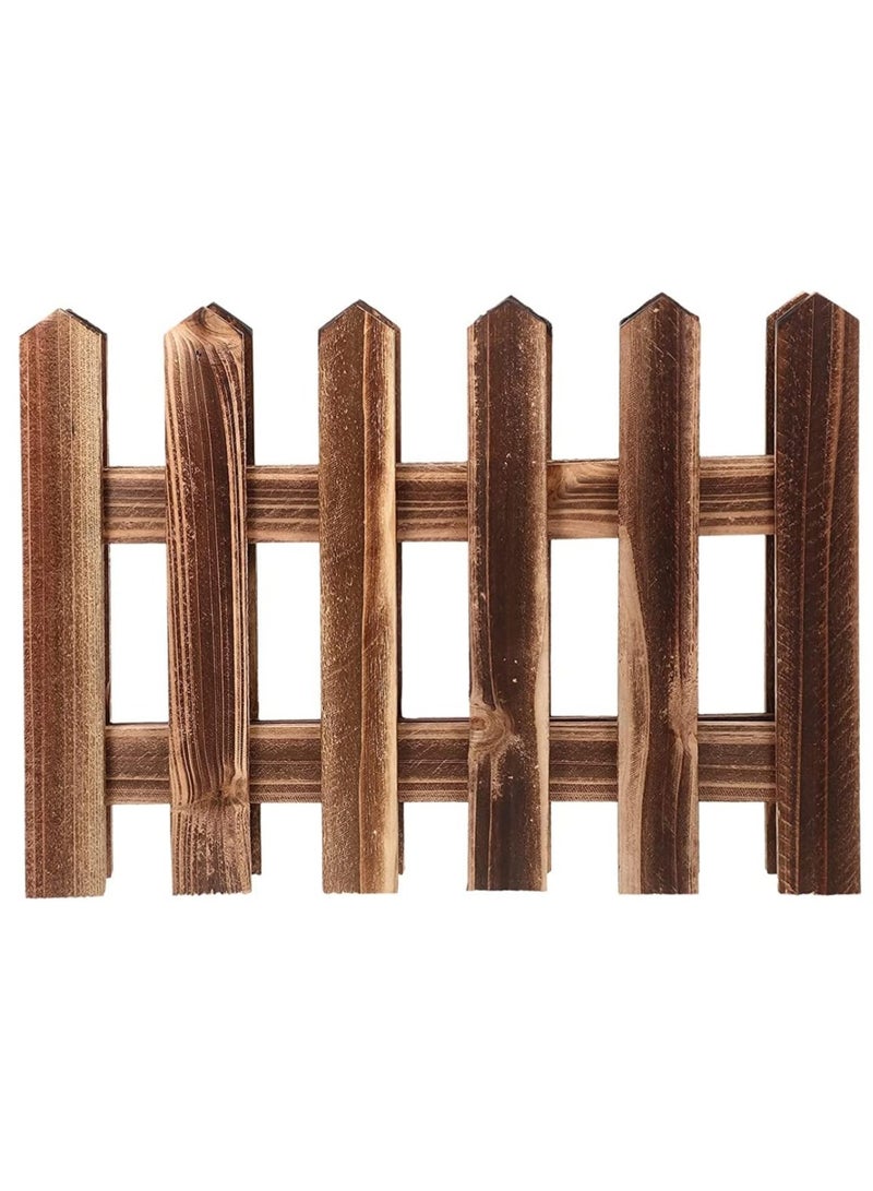 LINGWEI Wooden Picket Fence Interlocking Garden Edging Border Brown 160x40x1cm - Image 4