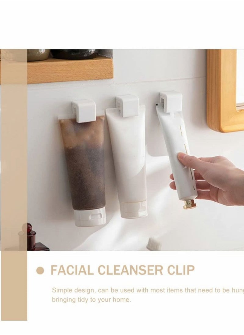 Y&D Toothpaste Rack, Holder Paste Clips Wall Mount Facial Cleanser Self Adhesive Hanging Multifunction Stand for Bathroom Tower, 4Pcs  - Image 4