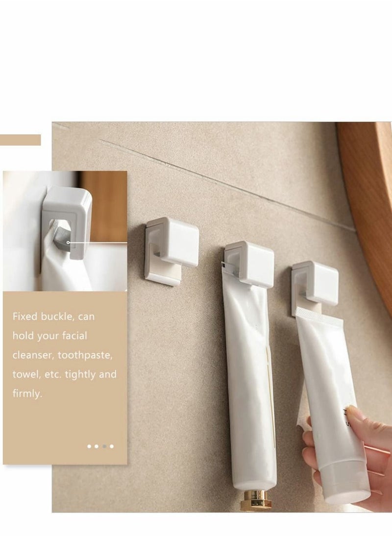 Y&D Toothpaste Rack, Holder Paste Clips Wall Mount Facial Cleanser Self Adhesive Hanging Multifunction Stand for Bathroom Tower, 4Pcs  - Image 3