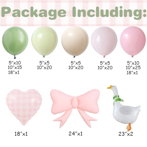 GIHOO One Silly Goose Balloon Arch Kit with Walking Silly Goose and Gingham Foil Balloons for Farm Animal Goose Themed Birthday Baby Shower Decoration - Image 5