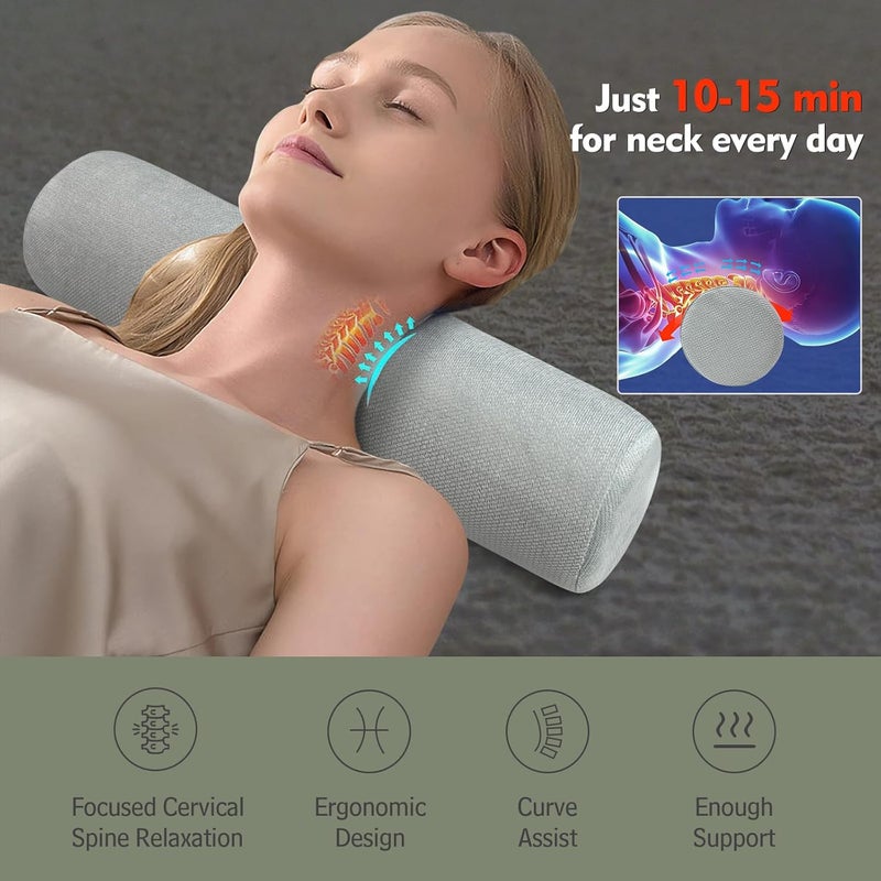 JOYENERGY Cervical Neck Roll Foam Pillow Round Neck Support for Sleeping Bolster Pillow for Bed Legs Back and Yoga 47 Inch Diameter x 17 Inches Long - Image 4