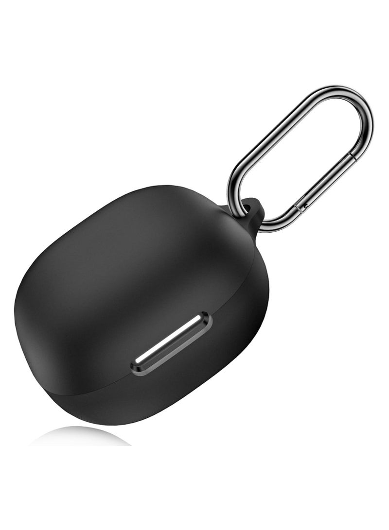 Silicone Case for Soundcore P40i , Soft Silicone Shockproof Protective Skin Case for Soundcore P40i Wireless Earbuds with Carabiner, Front LED Visible -Black - Image 1