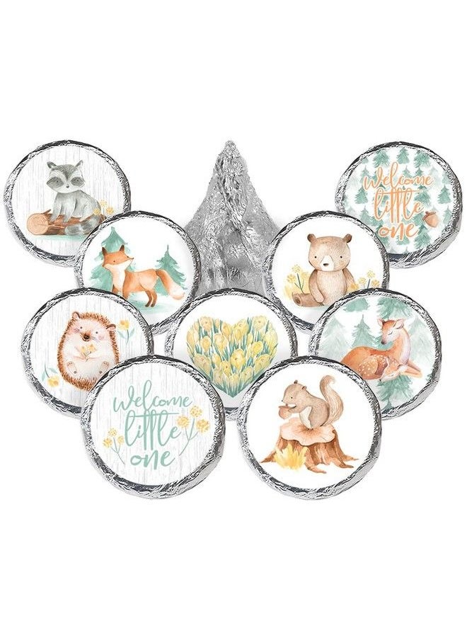 DISTINCTIVS Woodland Baby Shower Favor Stickers Watercolor Creatures 180 Labels  - Image 2