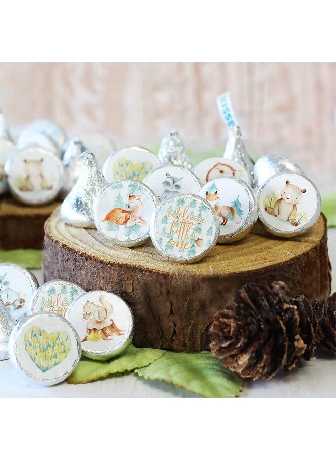 DISTINCTIVS Woodland Baby Shower Favor Stickers Watercolor Creatures 180 Labels  - Image 3