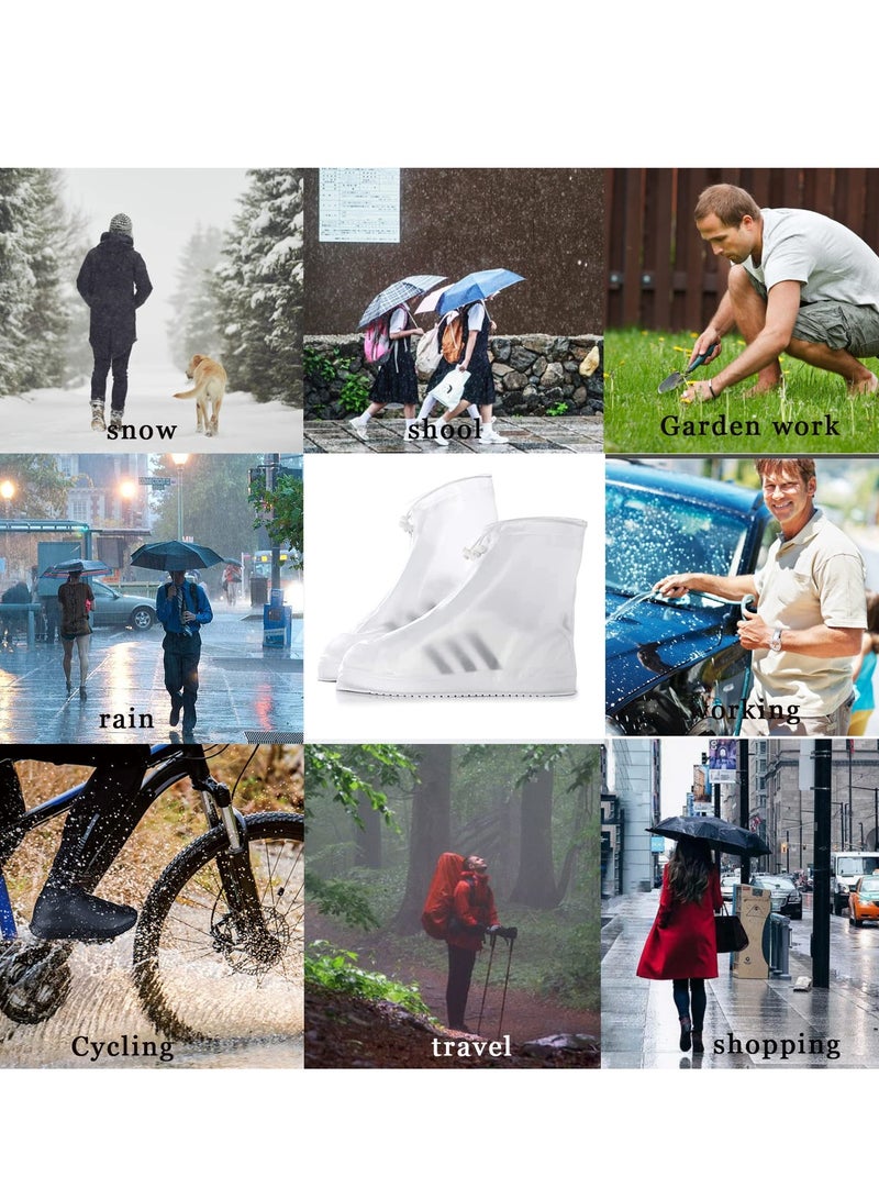 SYOSI 2 Pairs Rain Shoes Cover Non Slip Waterproof Shoe Covers Reusable Shoe Protectors Covers High Top Snow Boots Galoshes Overshoes for Men Women - Image 3