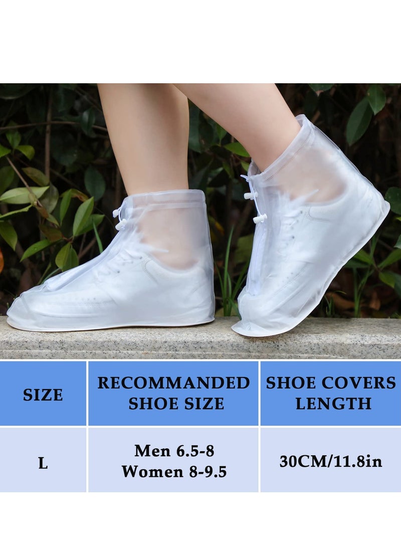 SYOSI 2 Pairs Rain Shoes Cover Non Slip Waterproof Shoe Covers Reusable Shoe Protectors Covers High Top Snow Boots Galoshes Overshoes for Men Women - Image 4