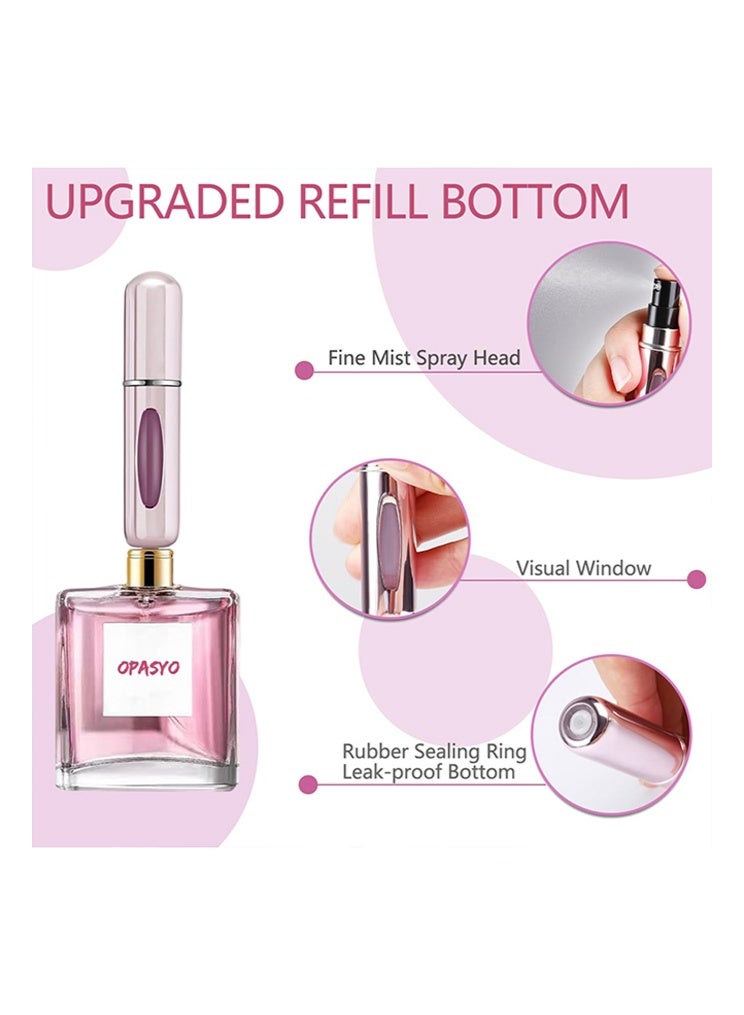 بوفان زجاجة عطر صغيرة قابلة لإعادة التعبئة سعة 5 مل - 5 قطع، بخاخ صغير محمول قابل لإعادة التعبئة، صندوق مضخة عطر، زجاجة رذاذ عطر مع ملصق DIY - Image 3