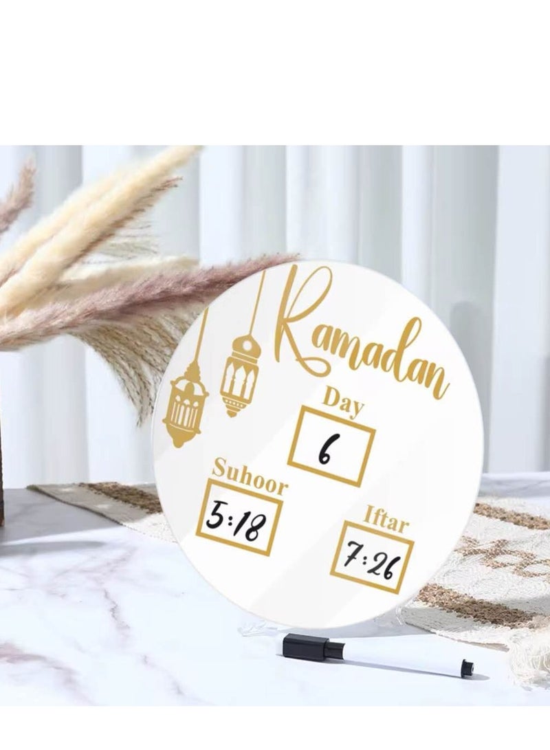 هدايا العد التنازلي لإفطار سحور رمضان زينة طاولة رمضان لوحة تقويم رمضان مبارك من الأكريليك قابلة لإعادة الاستخدام - Image 3