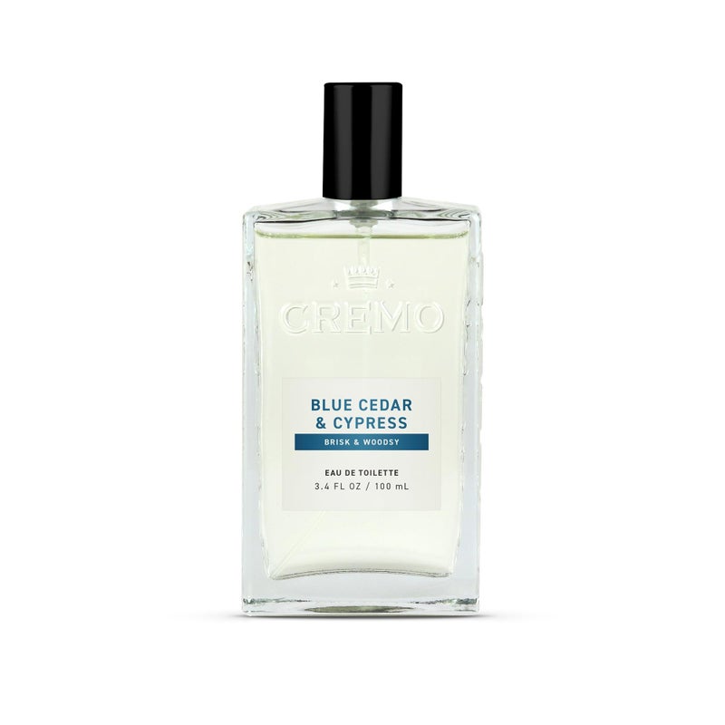 Cremo Cologne for Men - Blue Cedar & Cypress Mens Cologne Spray- A Woodsy Scent with Notes of Lemon Leaf, Cypress and Cedar, Fragrances For Men, 3.4 Fl Oz - Image 1