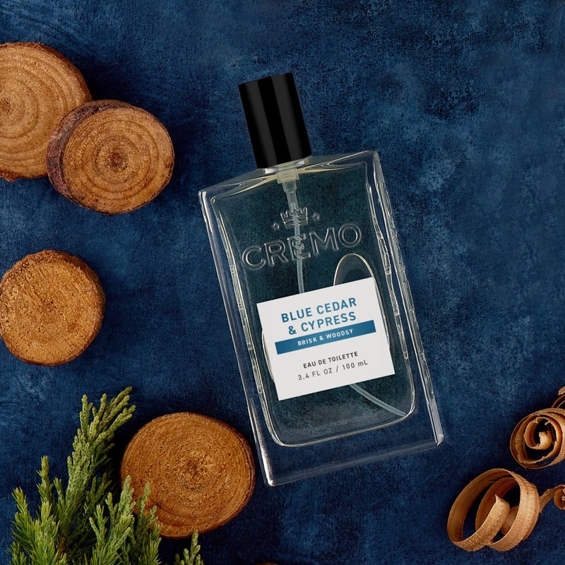 Cremo Cologne for Men - Blue Cedar & Cypress Mens Cologne Spray- A Woodsy Scent with Notes of Lemon Leaf, Cypress and Cedar, Fragrances For Men, 3.4 Fl Oz - Image 2