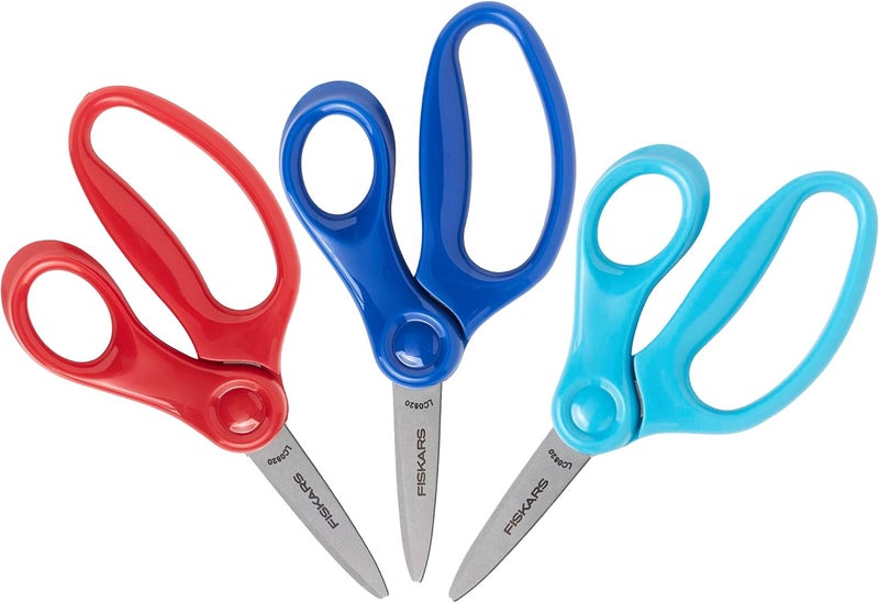 Fiskars 5 PointedTip Scissors for Kids 47 3Pack  Scissors for School or Crafting  Back to School Supplies  Red Blue Turquoise - Image 2