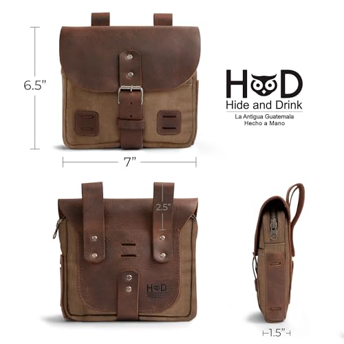 Hide & Drink, Survival Camping Pouch, Belt Loop, Rustic and Handy Tool Bag, Weather Resistant Outdoor Accessories, Traveling Essentials, Waxed Canvas, Handmade, Fatigue - Image 5