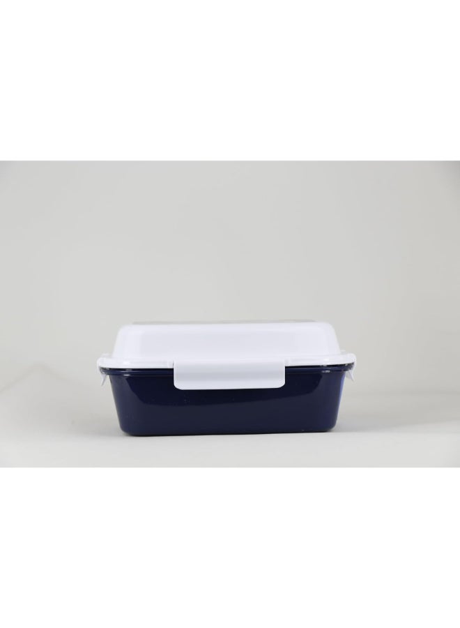 SunCe Super Sonic 4-Clip Closure Lunch Box Blue and White 5.9 x 3.54 x 8.66 Inch SUNS-4404SOE  - Image 5