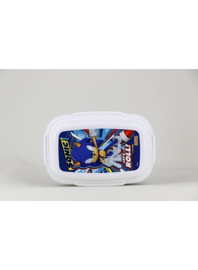 SunCe Super Sonic 4-Clip Closure Lunch Box Blue and White 5.9 x 3.54 x 8.66 Inch SUNS-4404SOE  - Image 1