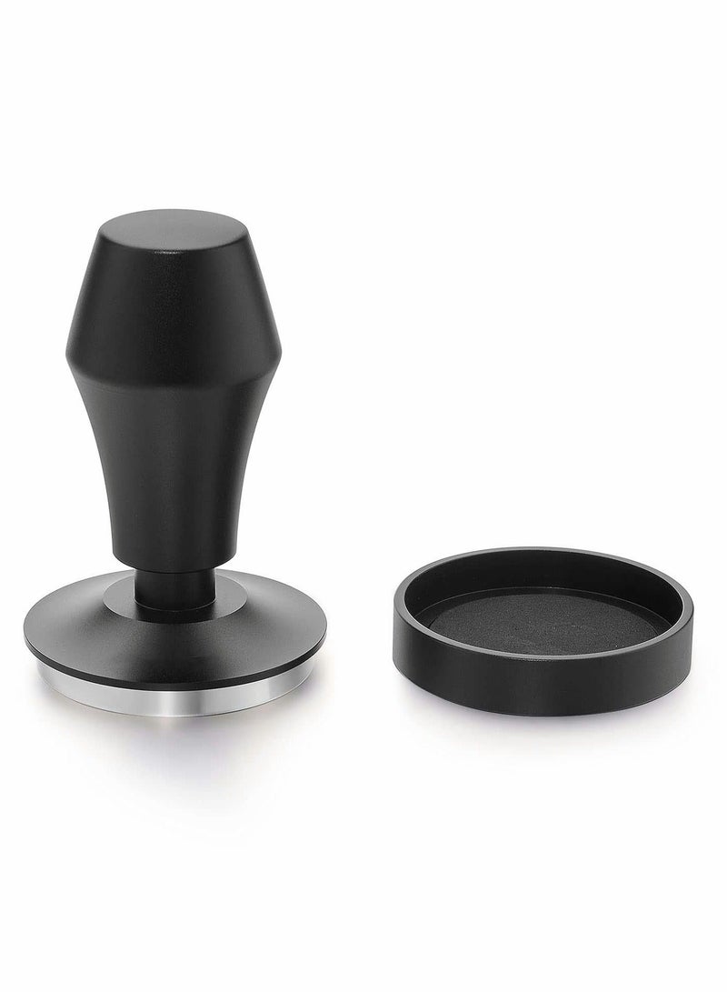 XiuWoo Coffee Tamper 53mm, Premium Espresso with Calibrated Spring Loaded, Anodized Aluminum Handle and Stand, Stainless Steel Flat Base for Machine (Black) - Image 1