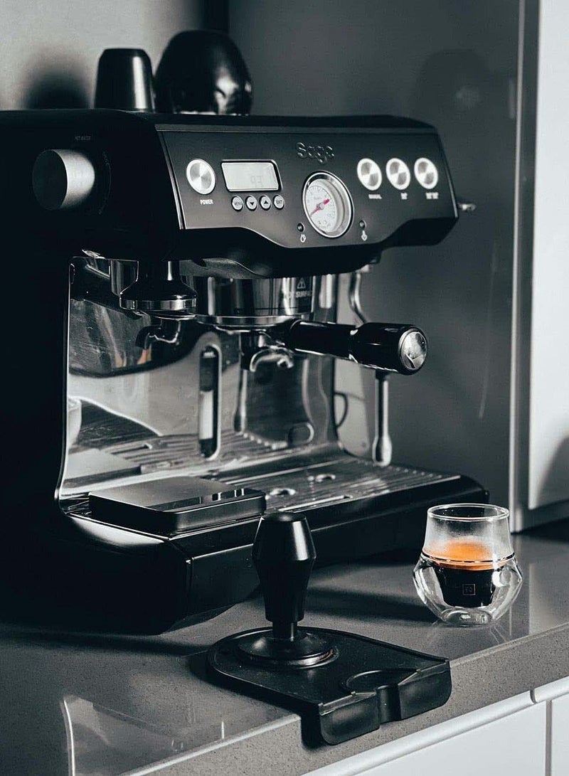 XiuWoo Coffee Tamper 53mm, Premium Espresso with Calibrated Spring Loaded, Anodized Aluminum Handle and Stand, Stainless Steel Flat Base for Machine (Black) - Image 5